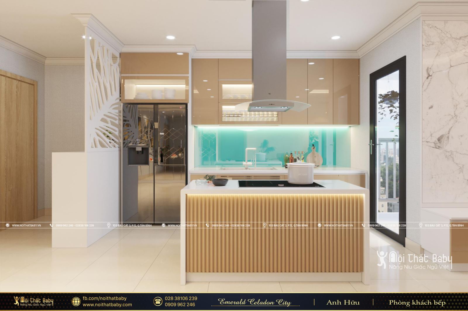 Vẻ đẹp cuốn hút từ mẫu thiết kế nội thất hiện đại căn Emerald Celadon City 104m2